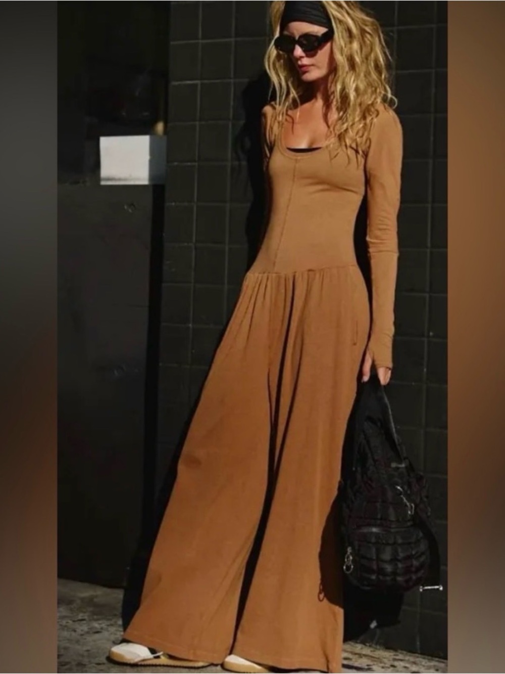 Free People Hot Shot Wide Leg
Onesie Camel